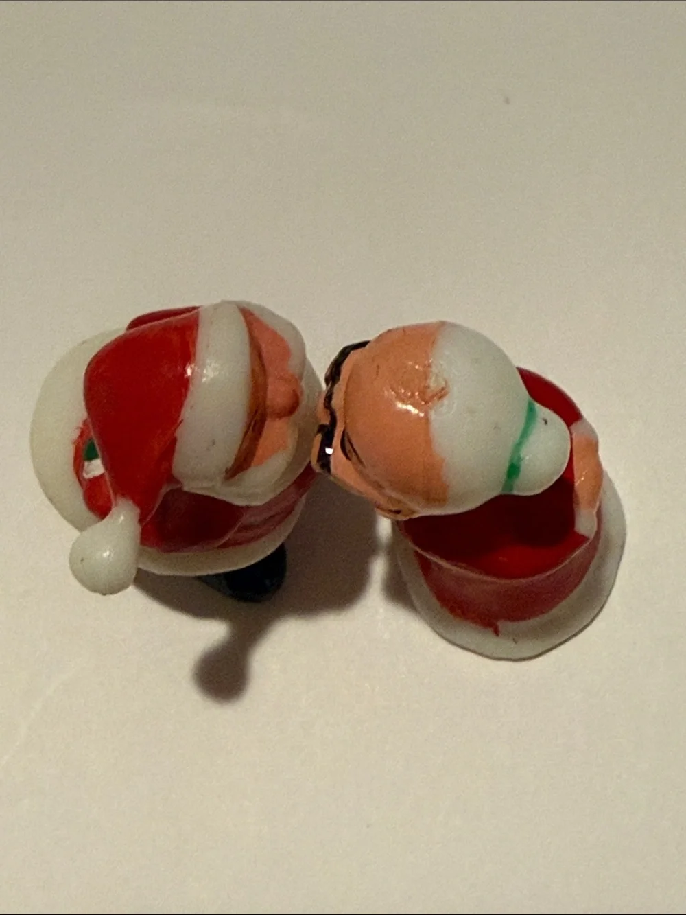 Vintage Set of Mr. And Mrs. Claus Santa Plastic Cake Topper Figures